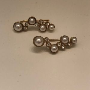 ♠️ kate spade ♠️ gold pearl & rhinestone crawlers